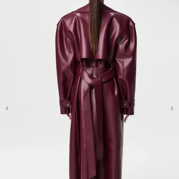 VEGAN LEATHER TRENCH COAT - Picture 4 of 4